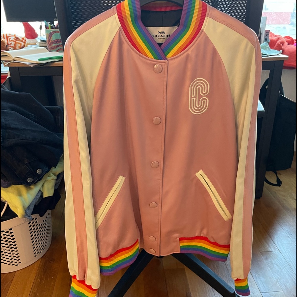 Coach Rainbow Satin Jacket